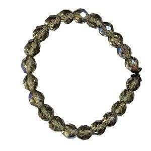 Elegant Faceted Crystal Beaded Stretch Bracelet AB Finish Fashion Jewelry Women